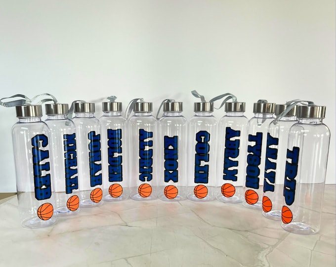 Personalized Basketball Water Bottle Custom Basketball Team Party Favor Basketball Theme Party Decor Basketball Player Birthday Party Gift