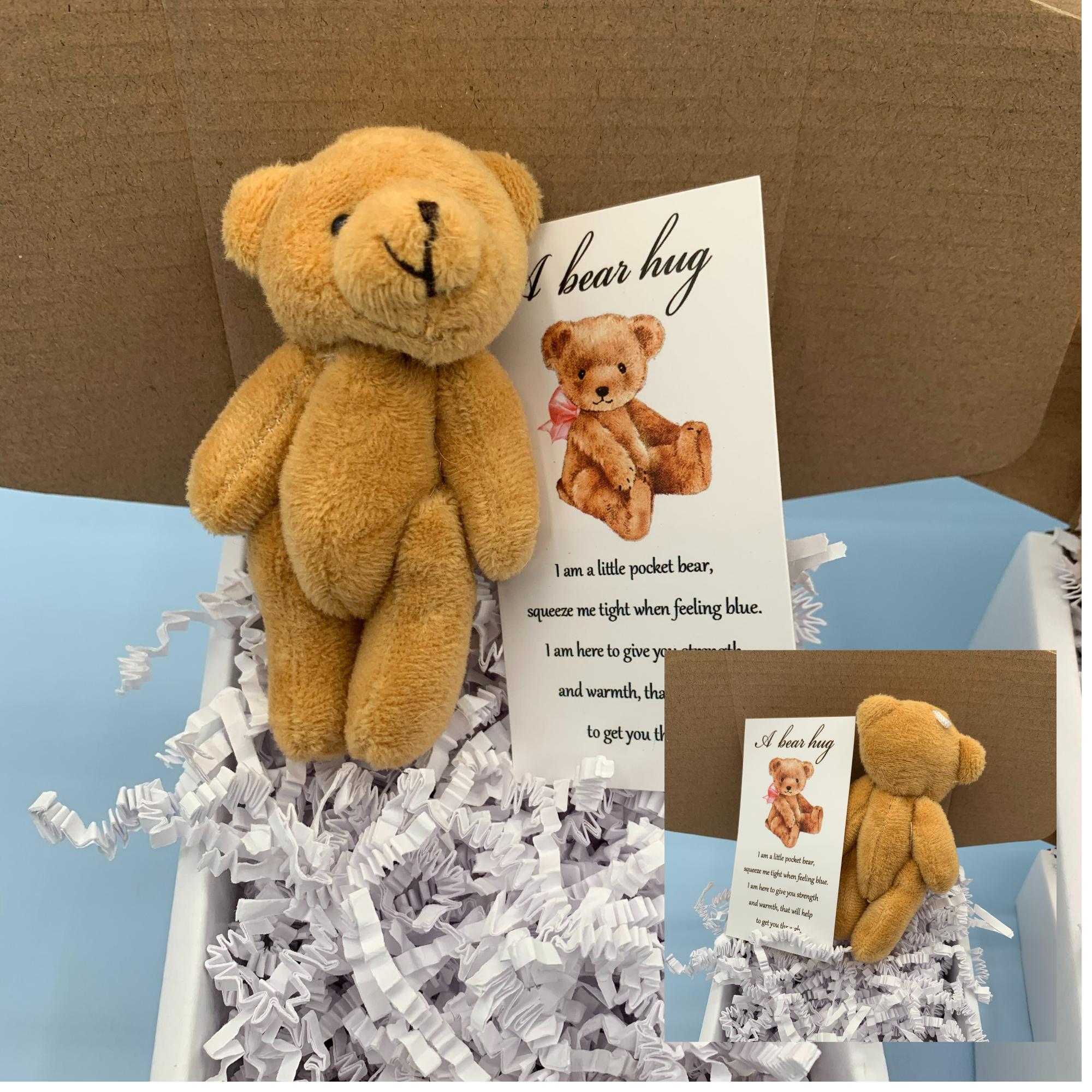 Mini-Sorgenbär In Box – Kleiner Plüschbär Mit Karte Für Stressabbau & Emotionale Unterstützung