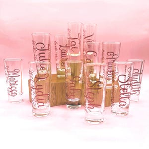 Custom Shot Glass 21st Birthday Party Favor Bachelorette Party Gift Personalized Shot Glass Girls Trip Shot Glass Bridal Party Shot Glasses