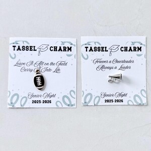 Team spirit cheer tassel charm graduation gift idea for girls celebrating senior night or end of season banquet includes a motivational charm and stylish jewelry piece perfect cheerleading graduation keepsake for teammates or coaches great small gift for teen girls unique sports banquet favor idea or gift from cheer mom for daughter’s big day