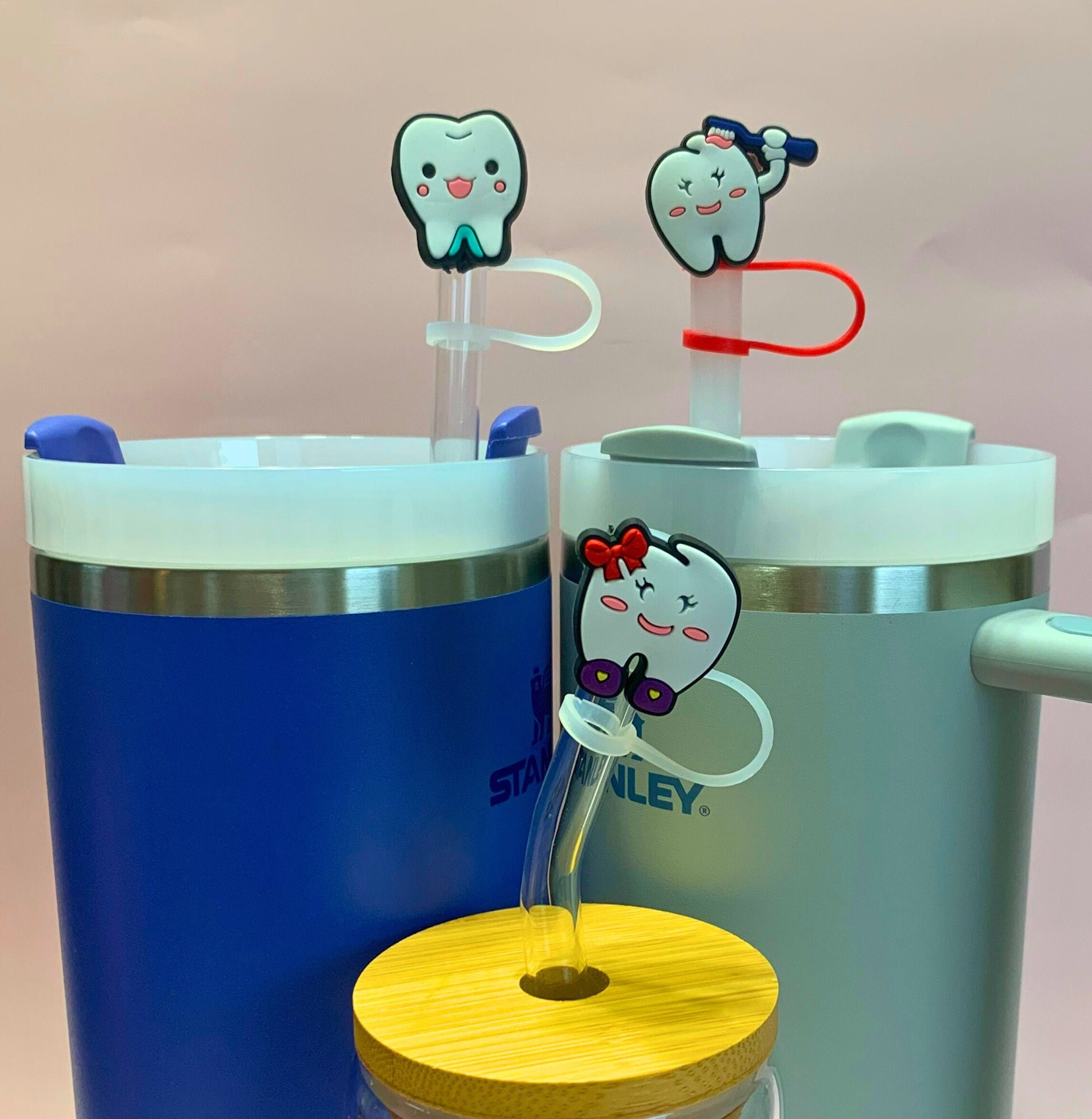 Dental Straw Cover Dental Assistant Tumbler Accessory Dental Student Stanley Straw Topper Dental Hygienist Life Dental Office Gift Dentist