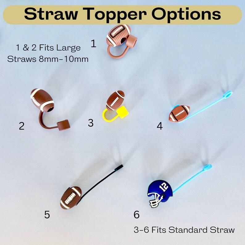 Football Straw Cover Stanley Tumbler Accessory Football Mom Life Football Player Straw Topper Football Team Party Gift Football Themed Party image 10