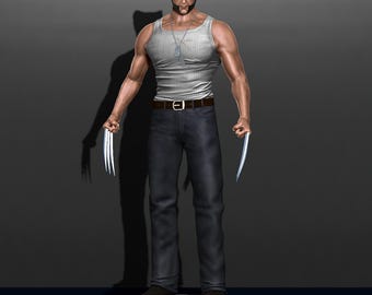 Wolverine Logan By Hugh Jackman Marvel Comics Model Printing Miniature Assembly File STL for 3D Printing
