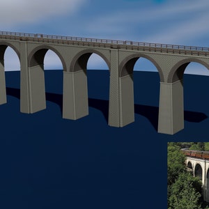 Model bridge, H0 scale trains, reproduction viaduct of Cansano (AQ) Italy File STL-OBJ for 3D Printer