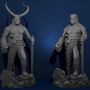Hellboy STL File for 3D Printing, fdm dlp sla Scale Model