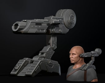 Predator Shoulder Cannon plasma Two Size File STL – OBJ for 3D Printing Model Printing Miniature Assembly