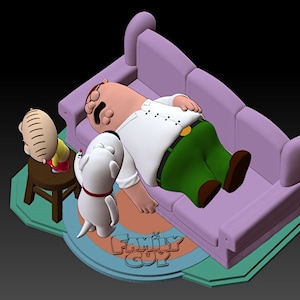 Family Guy (Griffin) model printing miniature assembly file stl-obj for 3d printing fdm-fff- dlp-sla-sla