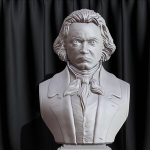 Ludwig van Beethoven bust model printing miniature assembly file stl-obj for 3D Printer afbeelding 6