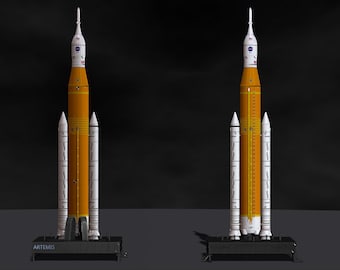the space launch system (SLS): Nasa ’s Artemis I moon rocket with platform. File stl-obj for 3D printer
