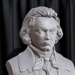 Ludwig van Beethoven bust model printing miniature assembly file stl-obj for 3D Printer afbeelding 8