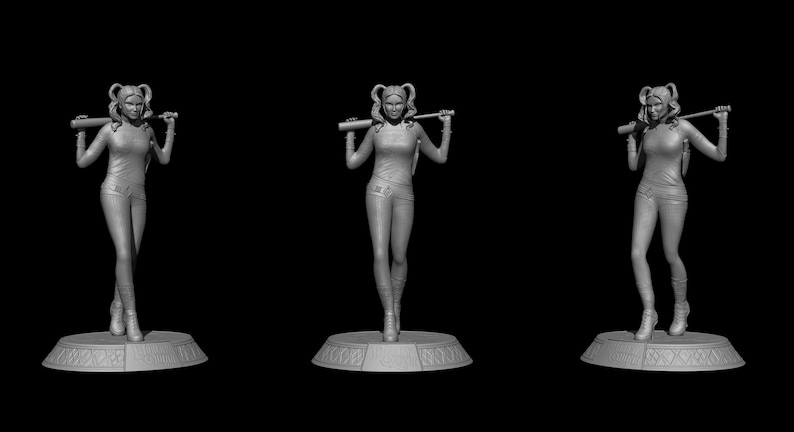 Harley Quinn Suicide Squad file STL-OBJ For 3D printer immagine 8