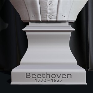 Ludwig van Beethoven bust model printing miniature assembly file stl-obj for 3D Printer afbeelding 10
