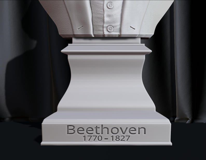 Ludwig van Beethoven bust model printing miniature assembly file stl-obj for 3D Printer afbeelding 10
