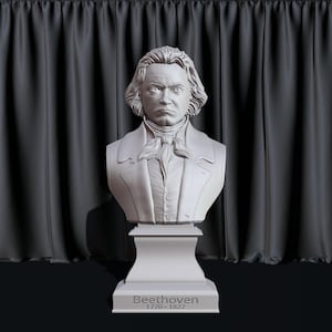 Ludwig van Beethoven bust model printing miniature assembly file stl-obj for 3D Printer afbeelding 1