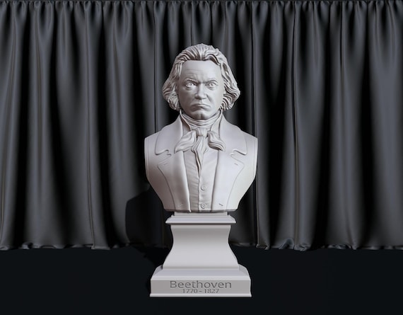 Ludwig van Beethoven bust  model printing miniature assembly file stl-obj for 3D Printer