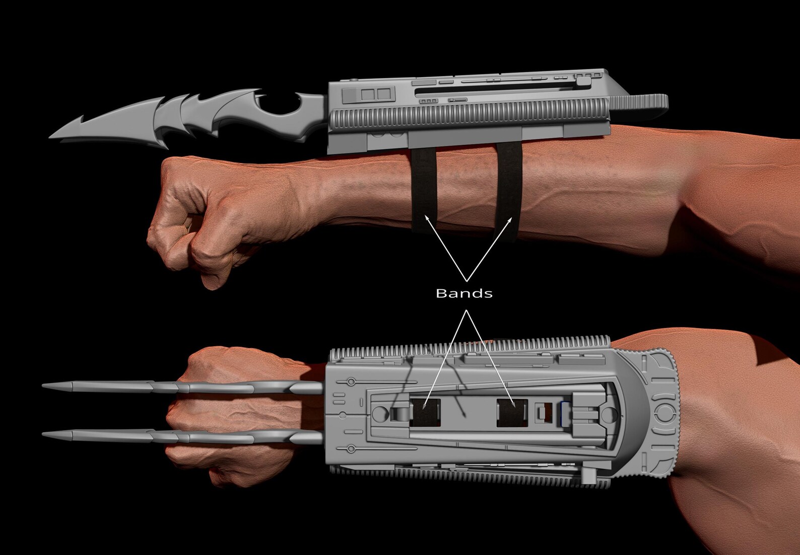 Predator Forearm Predator Gauntlet Forearm Right, Removable Blades, Scale 1;1 File STL ...