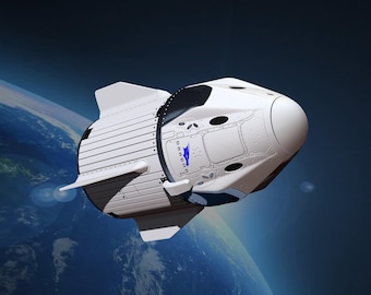 SpaceX Crew Dragon Model Printing File STL - OBJ for 3D Printing