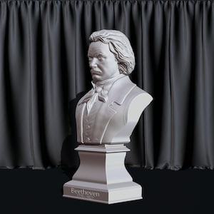 Ludwig van Beethoven bust model printing miniature assembly file stl-obj for 3D Printer afbeelding 2