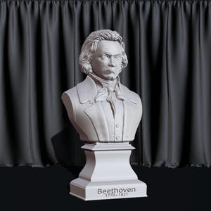 Ludwig van Beethoven bust model printing miniature assembly file stl-obj for 3D Printer afbeelding 3