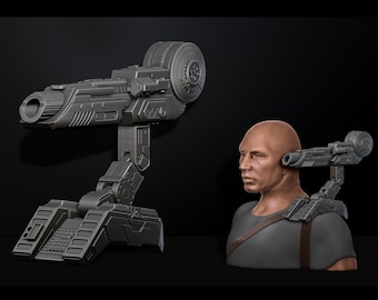 Predator Shoulder Cannon plasma Two Size File STL – OBJ for 3D Printing Model Printing Miniature Assembly