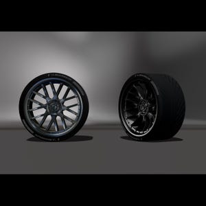 Pneumatico sportivo Michelin realistico e cerchio in lega, file STL - OBJ, quattro versioni