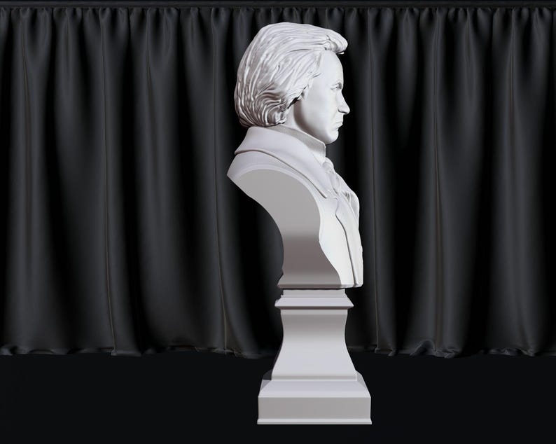 Ludwig van Beethoven bust model printing miniature assembly file stl-obj for 3D Printer afbeelding 4