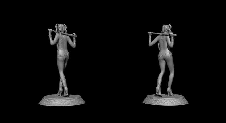 Harley Quinn Suicide Squad file STL-OBJ For 3D printer immagine 9