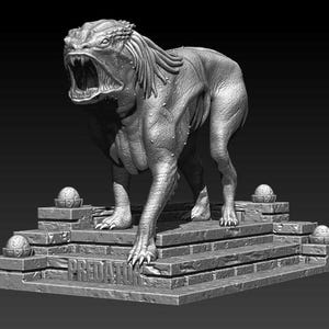 Modelo de perro depredador impresión miniatura montaje archivo stl para impresión 3d fdm-fff-dlp-sla-sls inspirado en la película, el depredador, de 2018