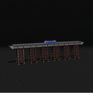 Model bridge H0 scale trains reproduction Polvorilla viaduct, of the Tren a las Nubes railway line in Argentina File STL-OBJ for 3D Printer