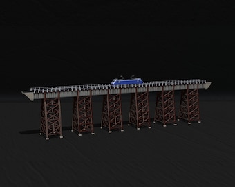 Model bridge H0 scale trains reproduction Polvorilla viaduct, of the Tren a las Nubes railway line in Argentina File STL-OBJ for 3D Printer