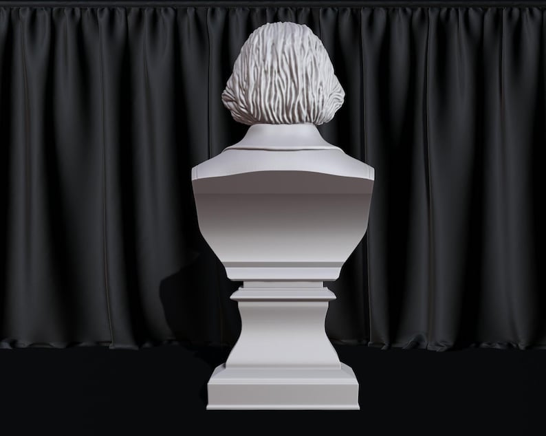 Ludwig van Beethoven bust model printing miniature assembly file stl-obj for 3D Printer afbeelding 5