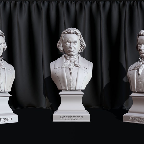 Ludwig van Beethoven bust  model printing miniature assembly file stl-obj for 3D Printer