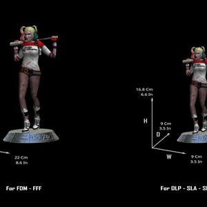 Harley Quinn Suicide Squad file STL-OBJ For 3D printer immagine 20