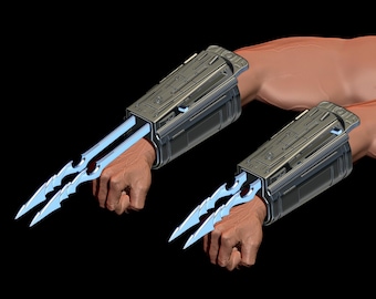 Predator Gauntlet Forearm Right, removable blades, scale 1;1 File STL-OBJ for 3D printer