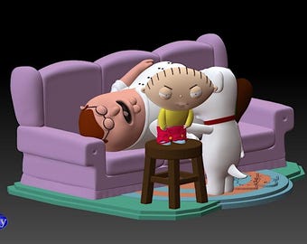 Family Guy (Griffin) model printing miniature assembly file stl-obj for 3d printing fdm-fff- dlp-sla-sla