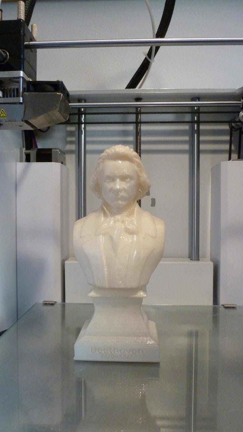 Ludwig van Beethoven bust model printing miniature assembly file stl-obj for 3D Printer afbeelding 17