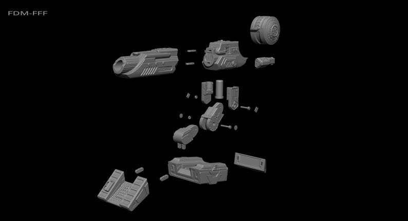 Predator Shoulder Cannon plasma Two Size File for 3D Printer - Model Printing image 14