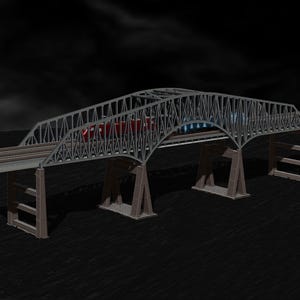Model bridge H0 scale trains, Baltimore bridge reproduction (Francis Scott Key Bridge) ,  File STL-OBJ for 3D Printer