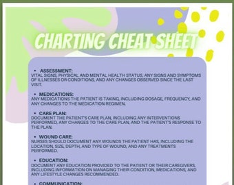 CHARTING CHEAT SHEET - Etsy