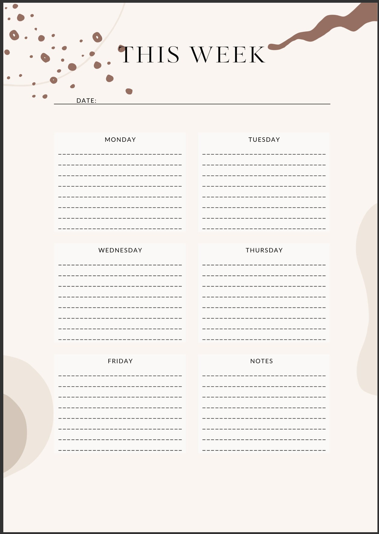 Simple Weekly Planning Sheet With Two Styles to Choose - Etsy
