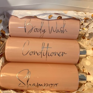 Pink and Rose Gold/white and silver Bathroom Bottles 500ml Refillable  Shampoo Soap Dispenser