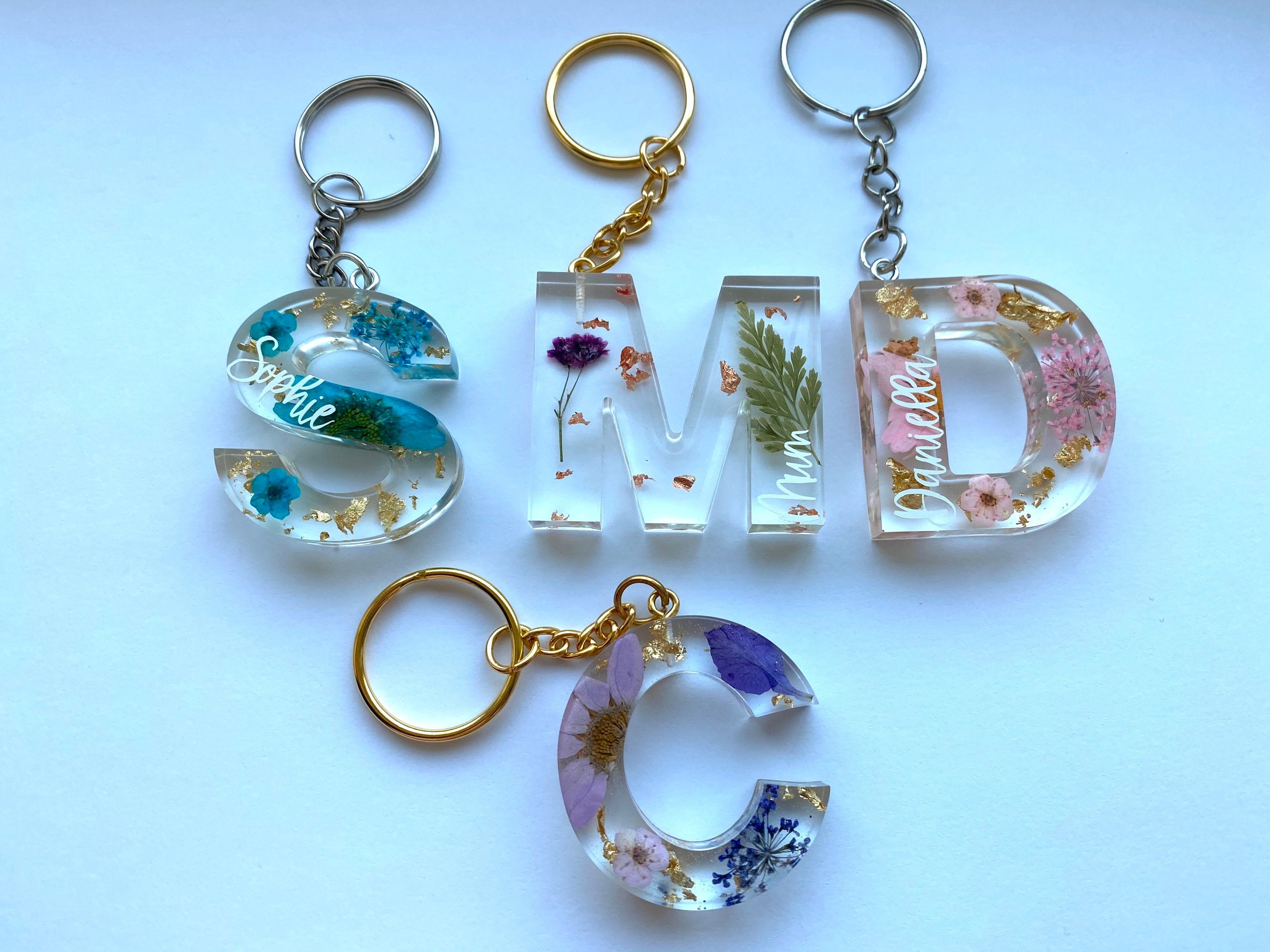 Personalised Custom Resin Keyring With Name and colour tassel Etsy