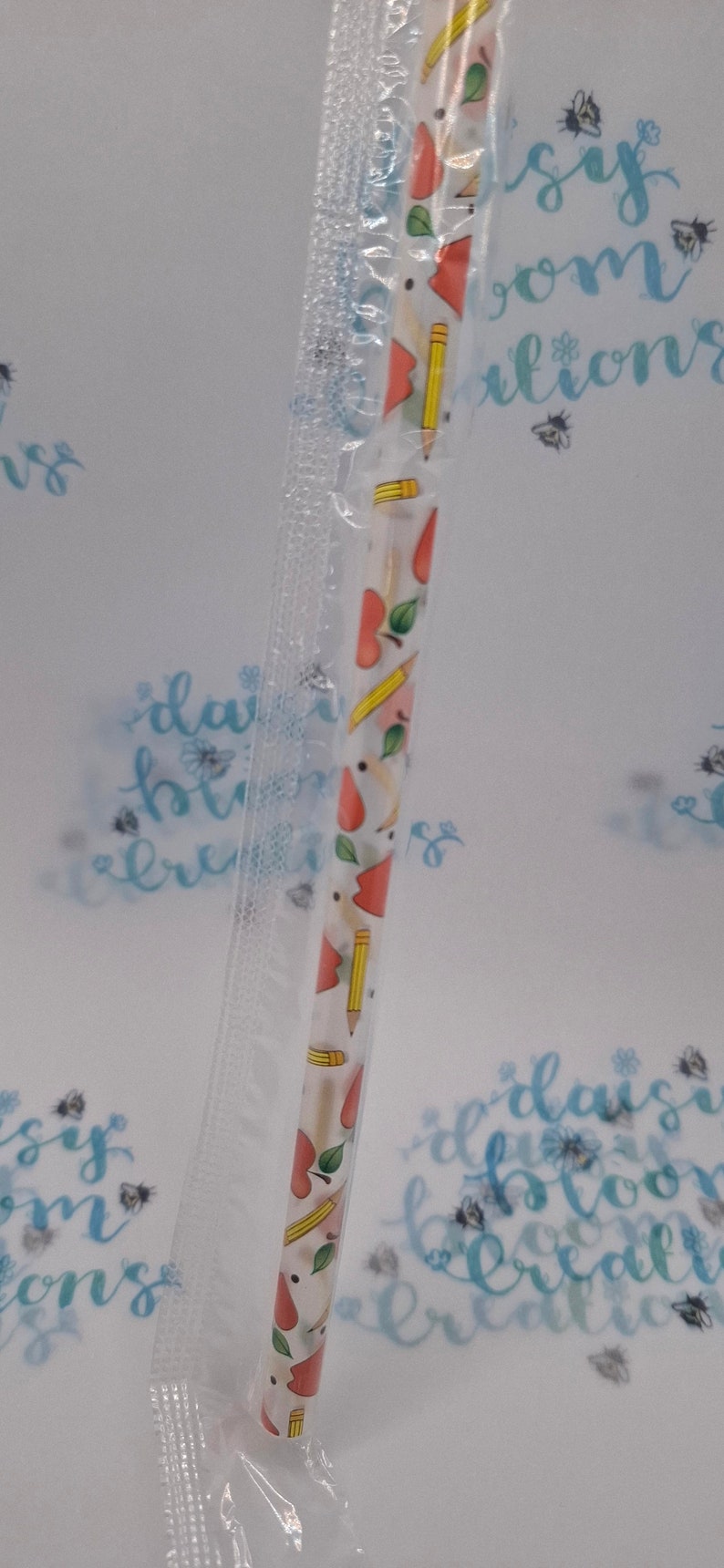 Teacher Reusable Straw: Apple & Pencil Design - Back to School Gift - Etsy