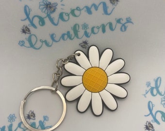 Personalized Daisy Keyring, Vinyl Name Sticker, Gift For Her