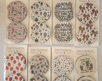 Cute Car Coasters, Handmade Decorative Cup Holder