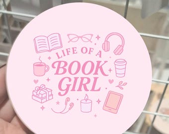 Book girl Coaster, bookish gift
