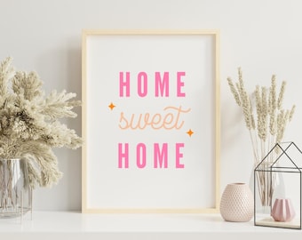 Home Sweet Home Print: Minimalist Typography Wall Art