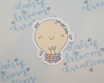 Motivational Lightbulb Sticker: You've Got This - Waterproof Matte Decal