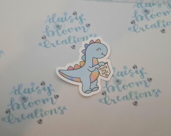 Cute Doing My Best Dinosaur Die Cut Waterproof Sticker – Motivational Decal for Laptops, Water Bottles, notebooks & Journals, Frosted Matte