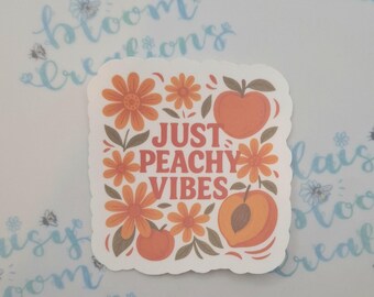 Peachy Vibes Sticker: Waterproof Matte Peach Decal